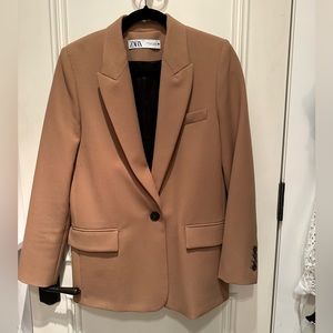 Zara camel oversized boyfriend blazer